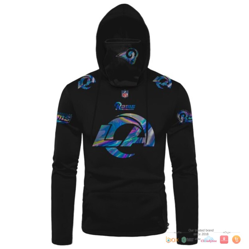 NFL_Los_Angeles_Rams_logo_black_hologram_3d_hoodie_mask_1