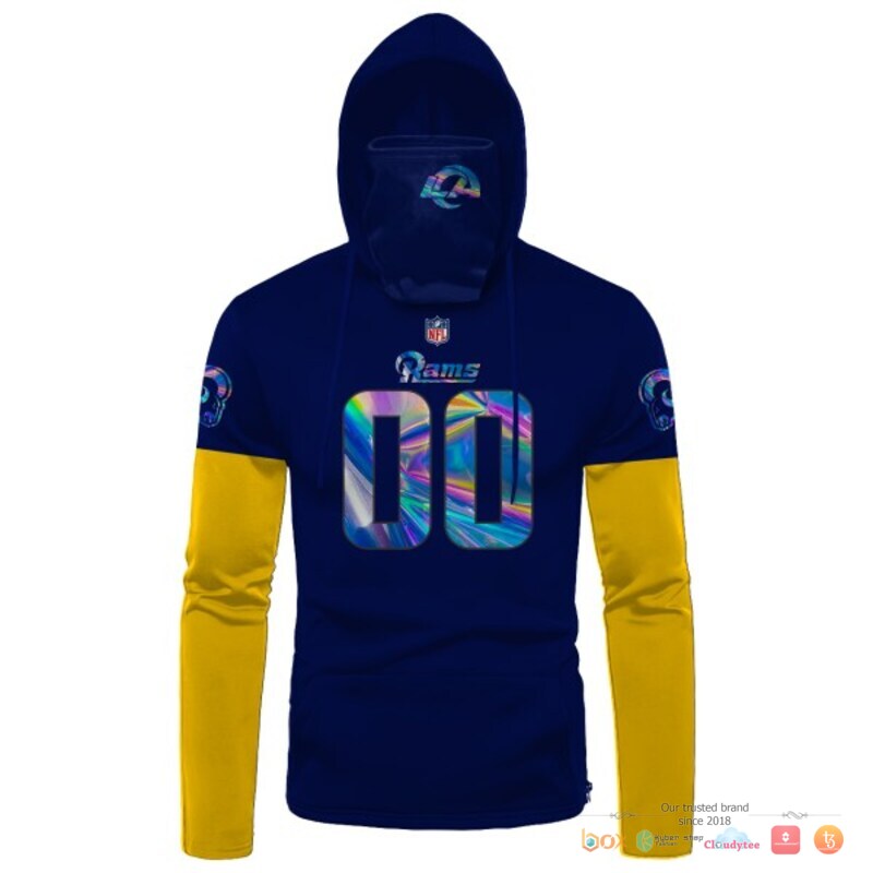 NFL_Los_Angeles_Rams_navy_hologram_3d_hoodie_mask_1