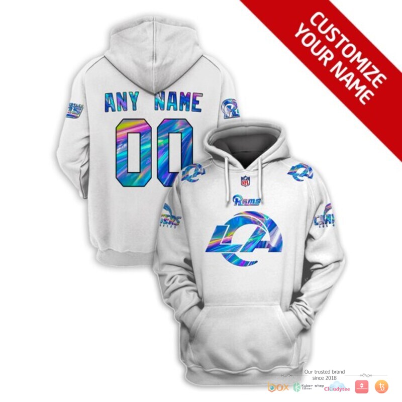 NFL_Los_Angeles_Rams_white_hologram_Custom_3d_shirt_hoodie
