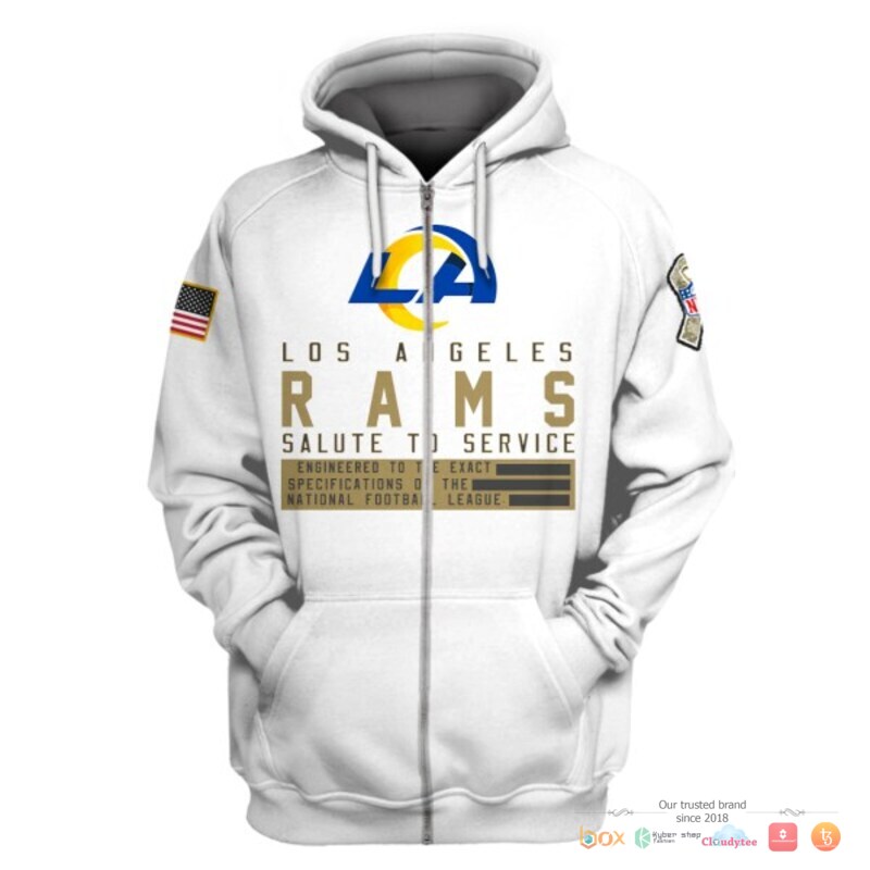 NFL_Los_Angeles_Rams_white_salute_to_service_Custom_3d_shirt_hoodie_1