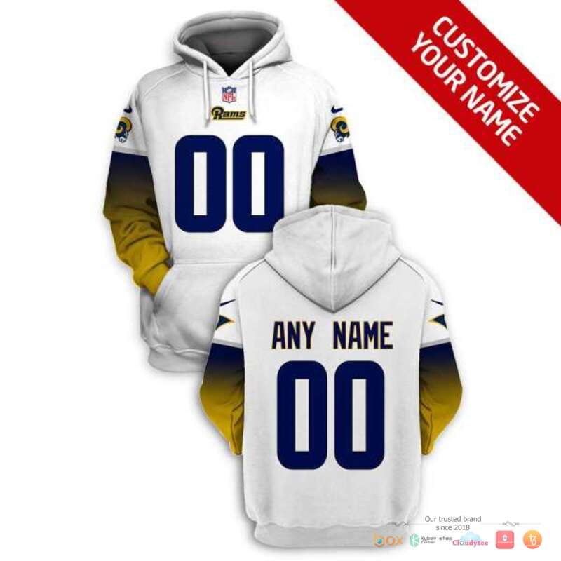 NFL_Los_Angeles_Rams_white_yellow_Custom_3d_shirt_hoodie