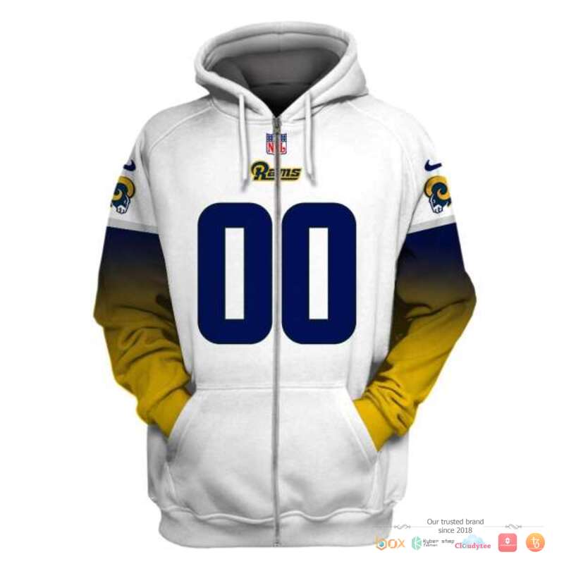 NFL_Los_Angeles_Rams_white_yellow_Custom_3d_shirt_hoodie_1