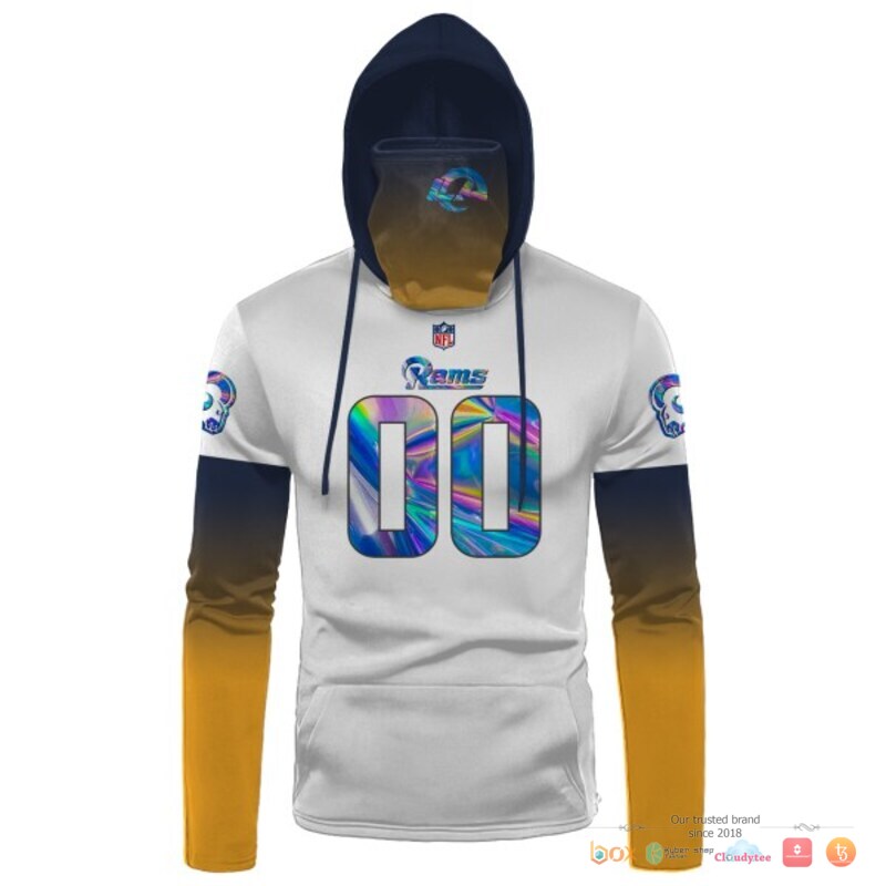 NFL_Los_Angeles_Rams_white_yellow_hologram_3d_hoodie_mask_1