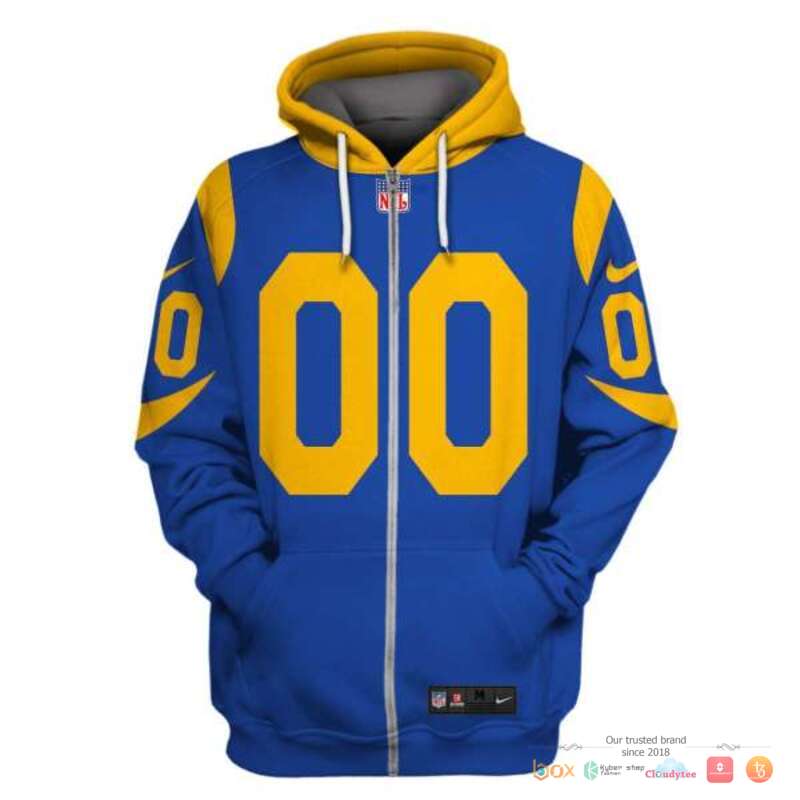 NFL_Los_Angeles_Rams_yellow_Nike_Custom_3d_shirt_hoodie_1