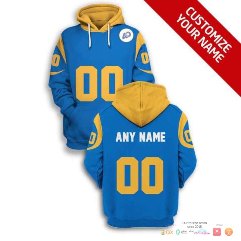 NFL_Los_Angeles_Rams_yellow_blue_Custom_3d_shirt_hoodie