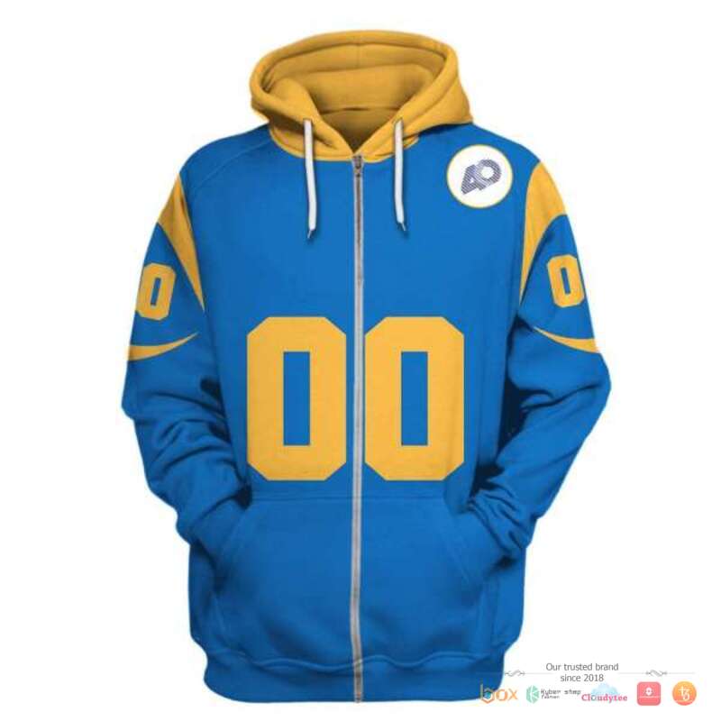 NFL_Los_Angeles_Rams_yellow_blue_Custom_3d_shirt_hoodie_1