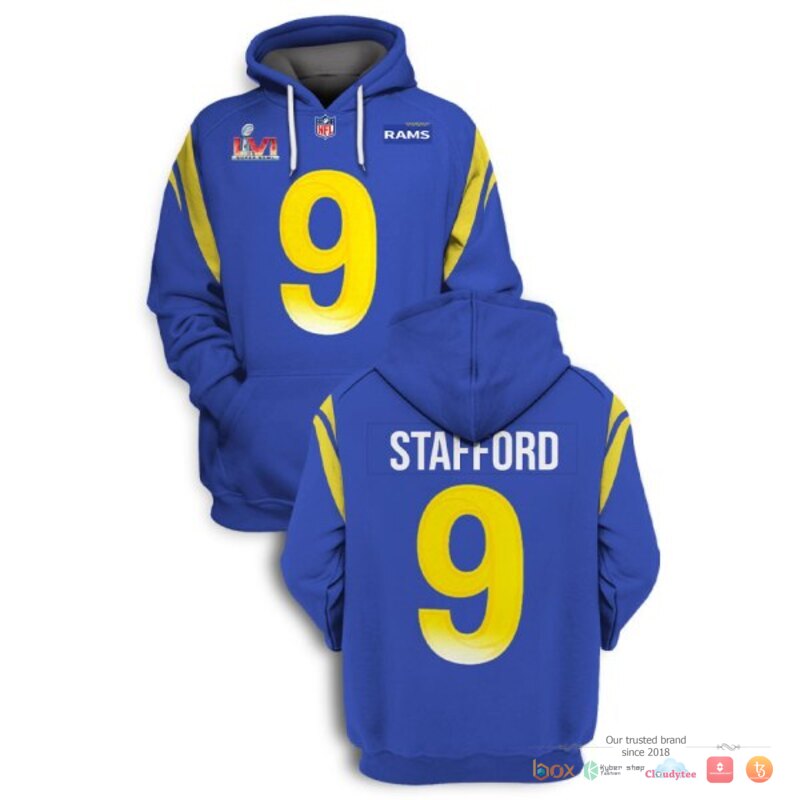 NFL_Stafford_9_Los_Angeles_Rams_blue_3d_shirt_hoodie