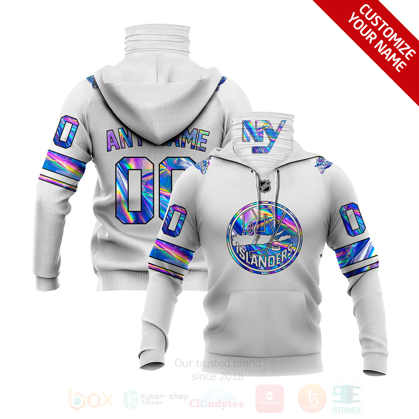 NHL_New_York_Islanders_Personalized_Reflective_color_White_3D_Hoodie_Mask
