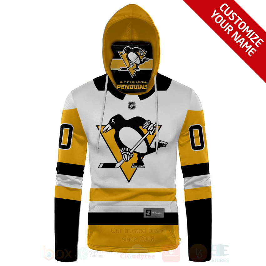 NHL_Pittsburgh_Penguins_Personalized_Yellow_White_3D_Hoodie_Mask_1