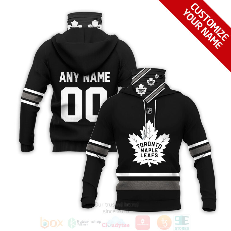 NHL_Toronto_Maple_Leafs_Personalized_Black_White_3D_Hoodie_Mask