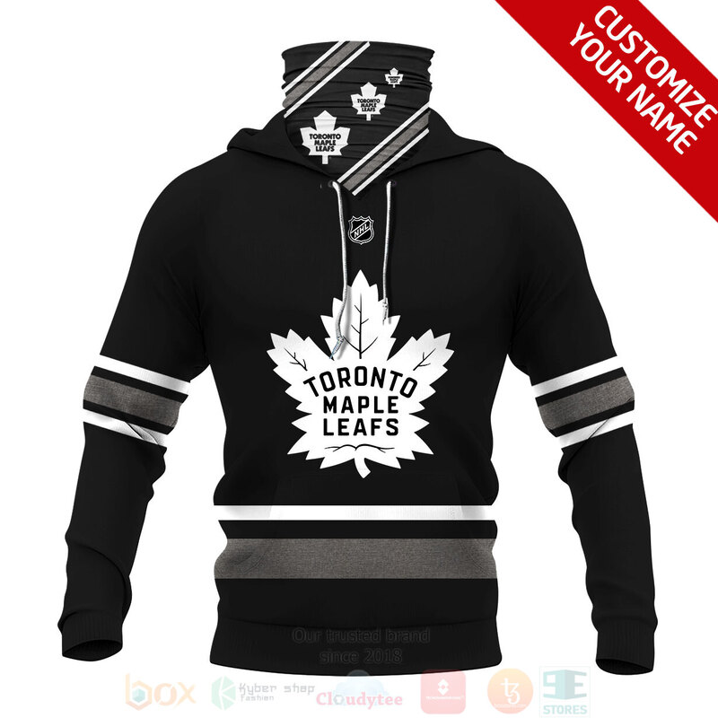 NHL_Toronto_Maple_Leafs_Personalized_Black_White_3D_Hoodie_Mask_1