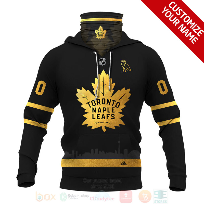 NHL_Toronto_Maple_Leafs_Personalized_Black_Yellow_3D_Hoodie_Mask_1