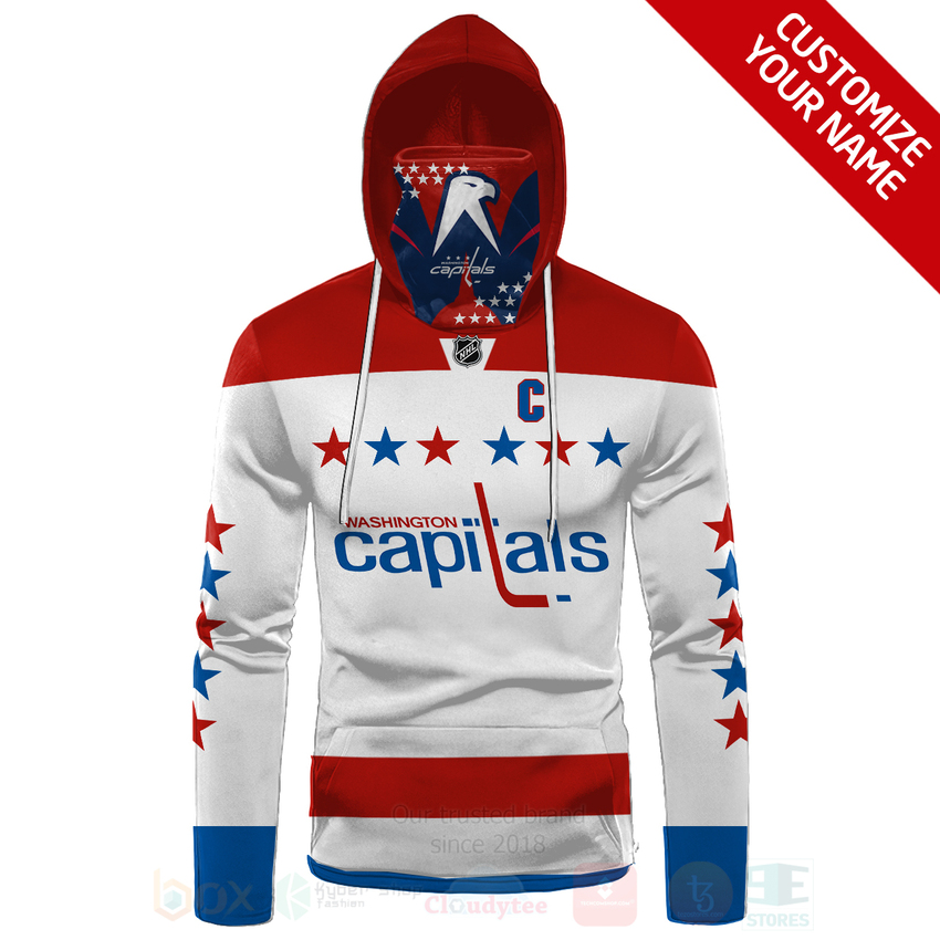 NHL_Washington_Capitals_Personalized_White_Red_3D_Hoodie_Mask_1