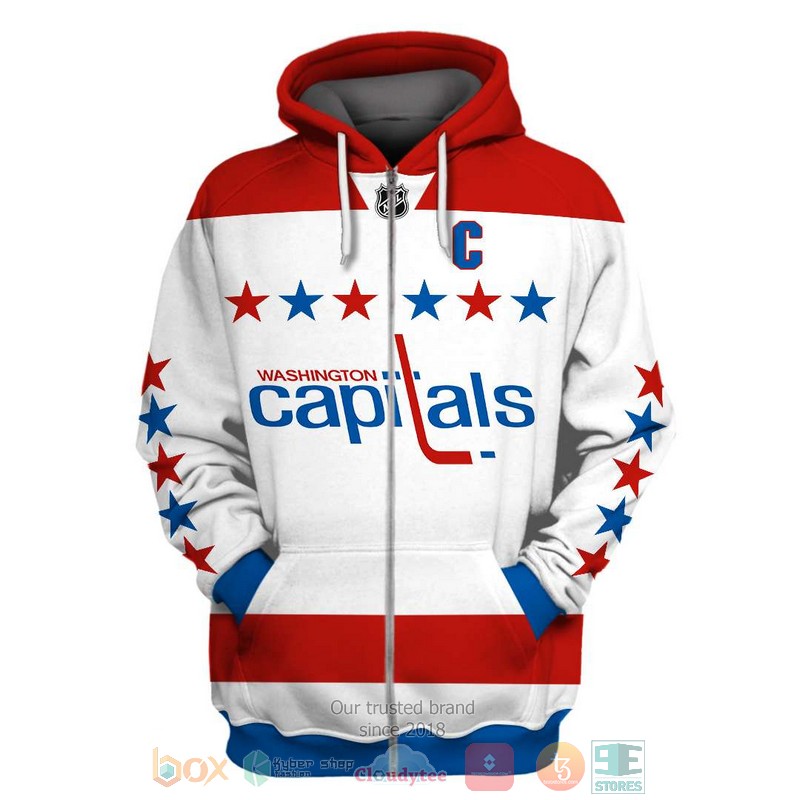 NHL_Washington_Capitals_white_red_3D_shirt_hoodie