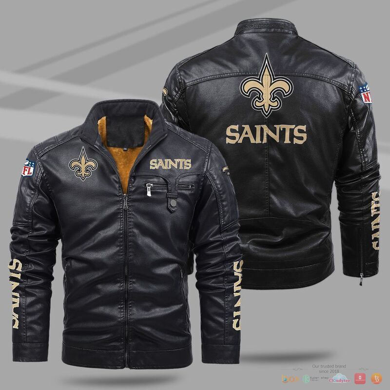 New_Orleans_Saints_NFL_Trend_Fleece_Leather_Jacket