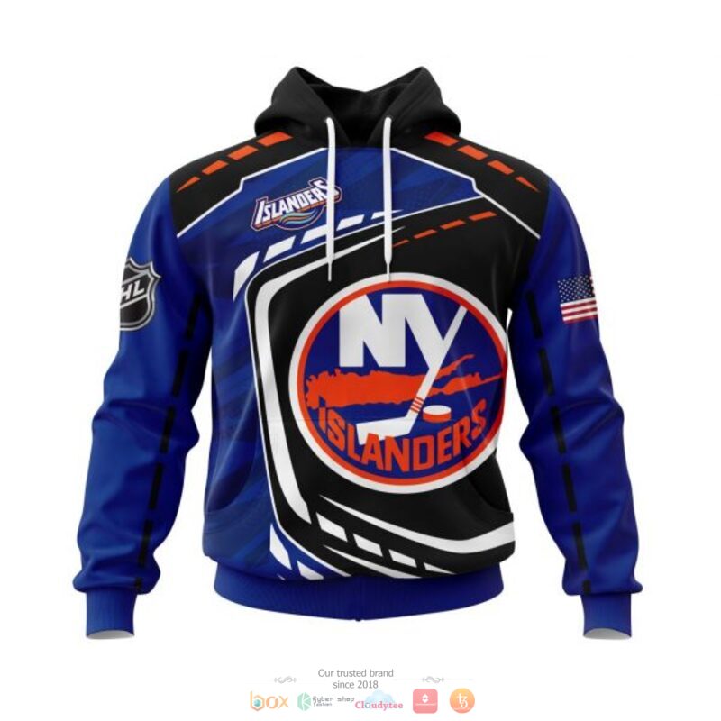New_York_Islanders_NHL_black_blue_3D_shirt_hoodie