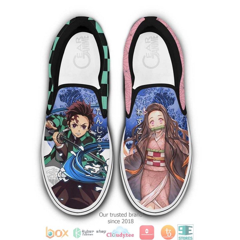 Nezuko_and_Tanjiro_Anime_Demon_Slayer_Slip_On_Sneakers_Shoes