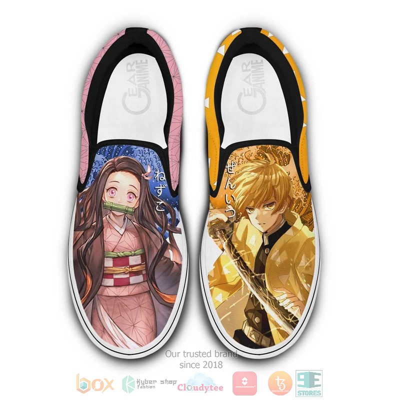 Nezuko_and_Zenitsu_Anime_Demon_Slayer_Slip-On_Shoes