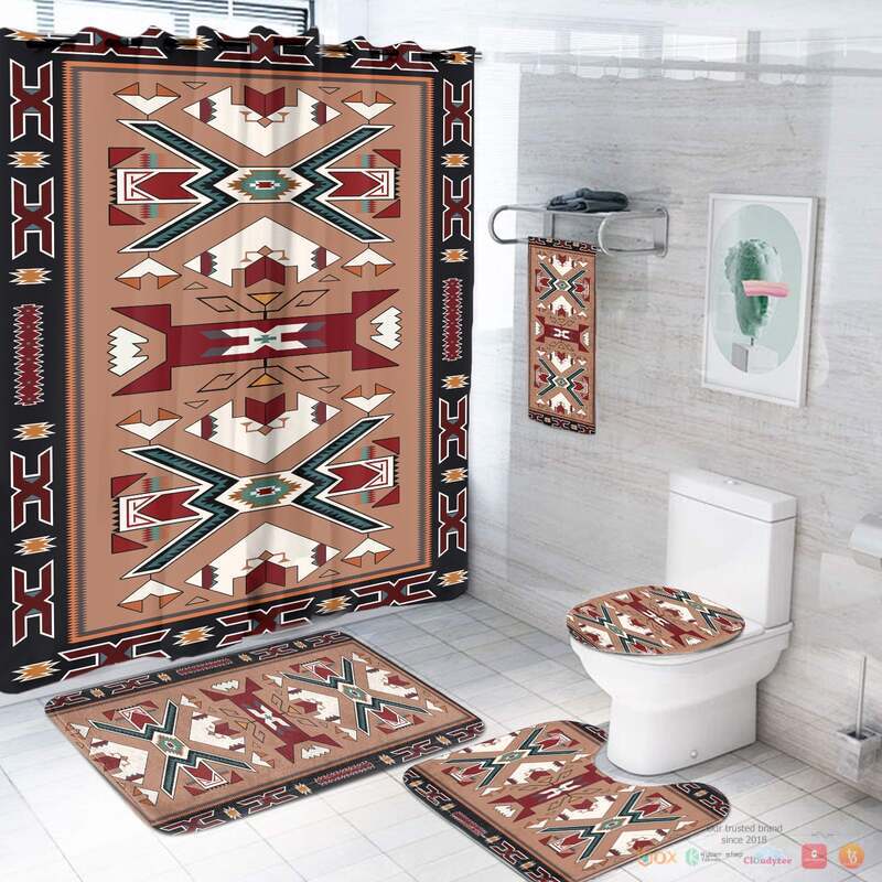 Orange_Geometric_Native_American_Bathroom_Set