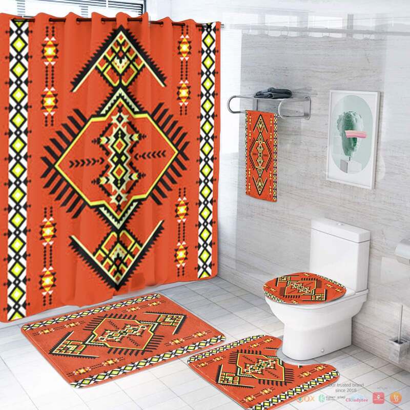 Orange_Simple_Pattern_Native_American_Bathroom_Set