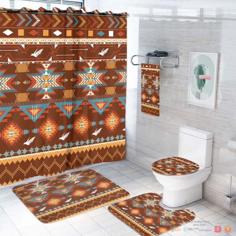 Pattern_Color_Orange_Native_American_Bathroom_Set