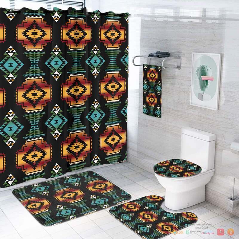 Patterns_Black_Red_Native_American_Bathroom_Set