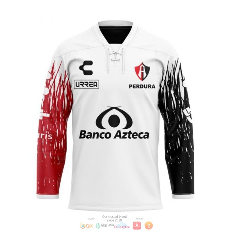 Personalise_Liga_MX_Atlas_Club_Banco_Azteca_white_custom_hockey_jersey