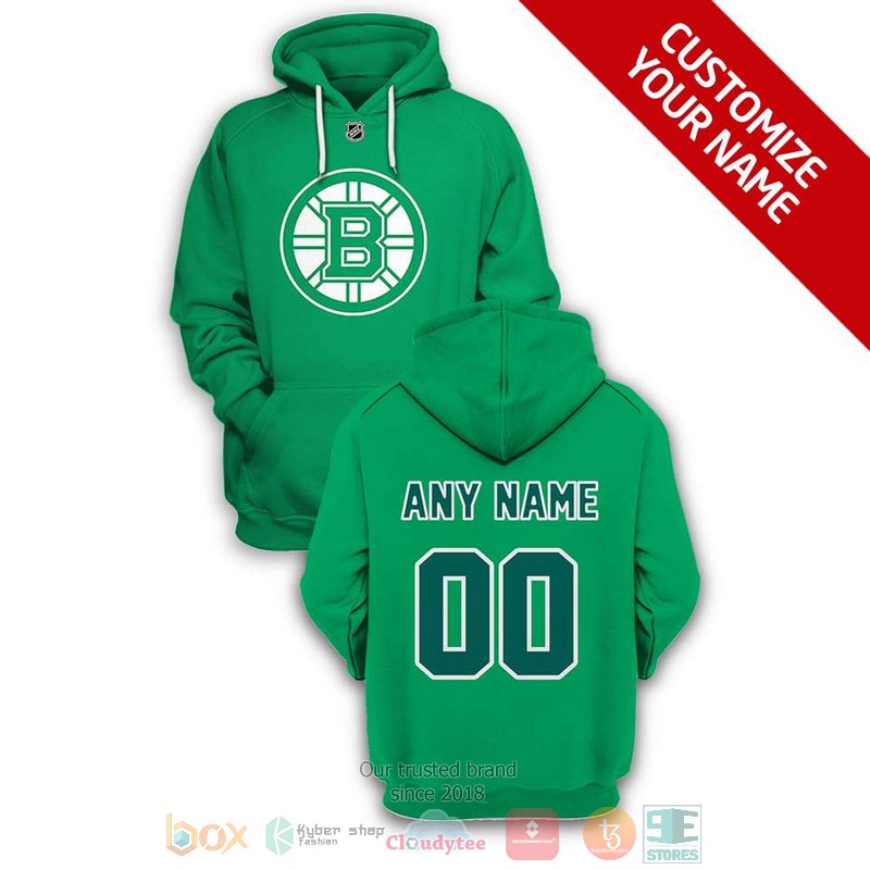 Personalized_Boston_Bruins_NHL_custom_green_3D_shirt_hoodie