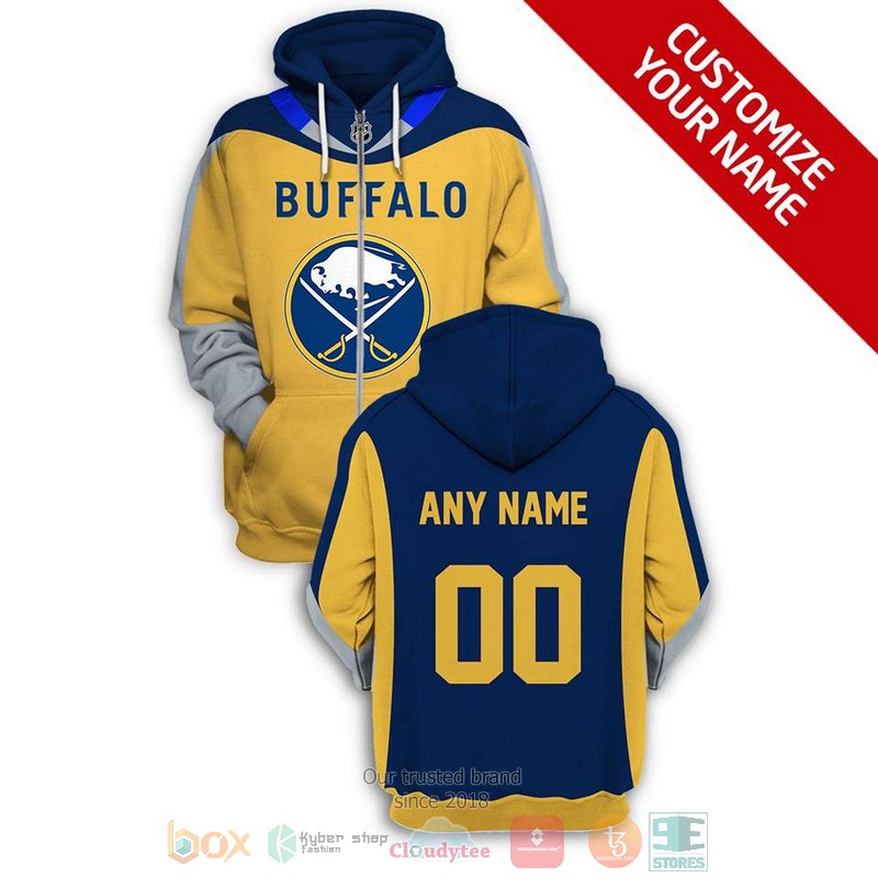 Personalized_Buffalo_Sabres_NHL_yellow_grey_custom_3D_shirt_hoodie