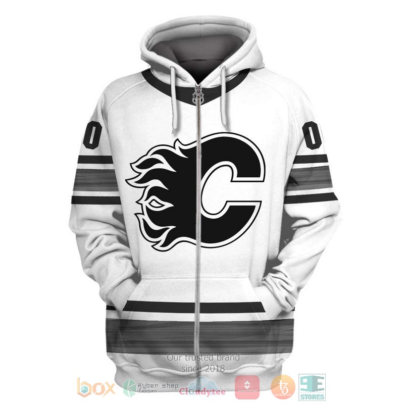 Personalized_Calgary_Flames_NHL_white_grey_custom_3D_shirt_hoodie
