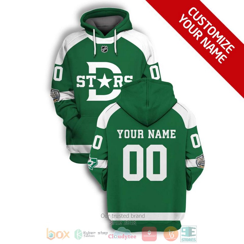 Personalized_Dallas_Stars_NHL_custom_green_white_3D_shirt_hoodie