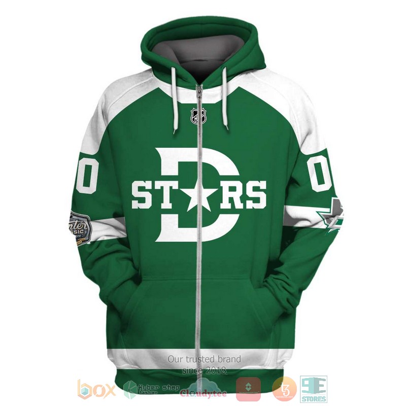 Personalized_Dallas_Stars_NHL_custom_green_white_3D_shirt_hoodie_1