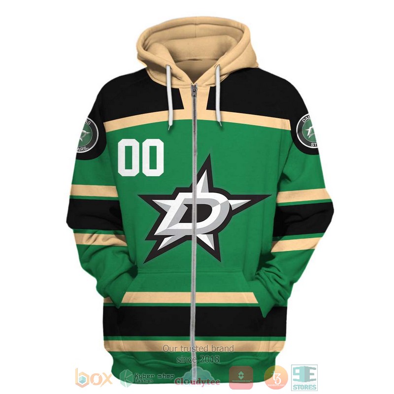 Personalized_Dallas_Stars_NHL_green_khaki_custom_3D_shirt_hoodie_1