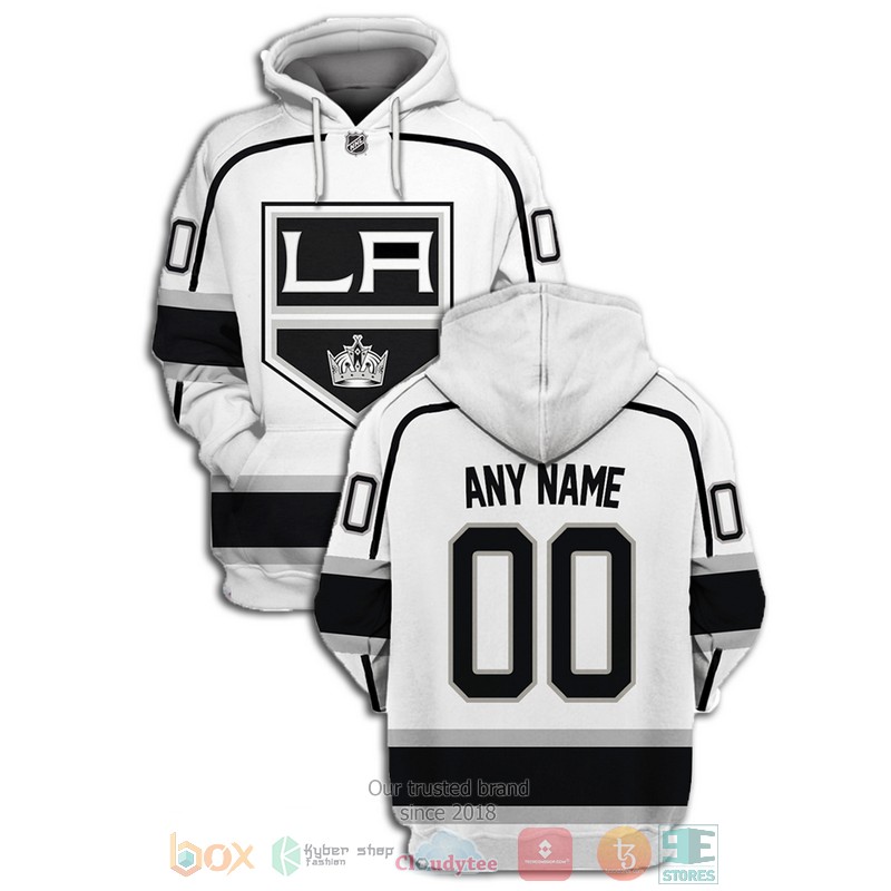 Personalized_Los_Angeles_Kings_NHL_custom_white_black_3D_shirt_hoodie