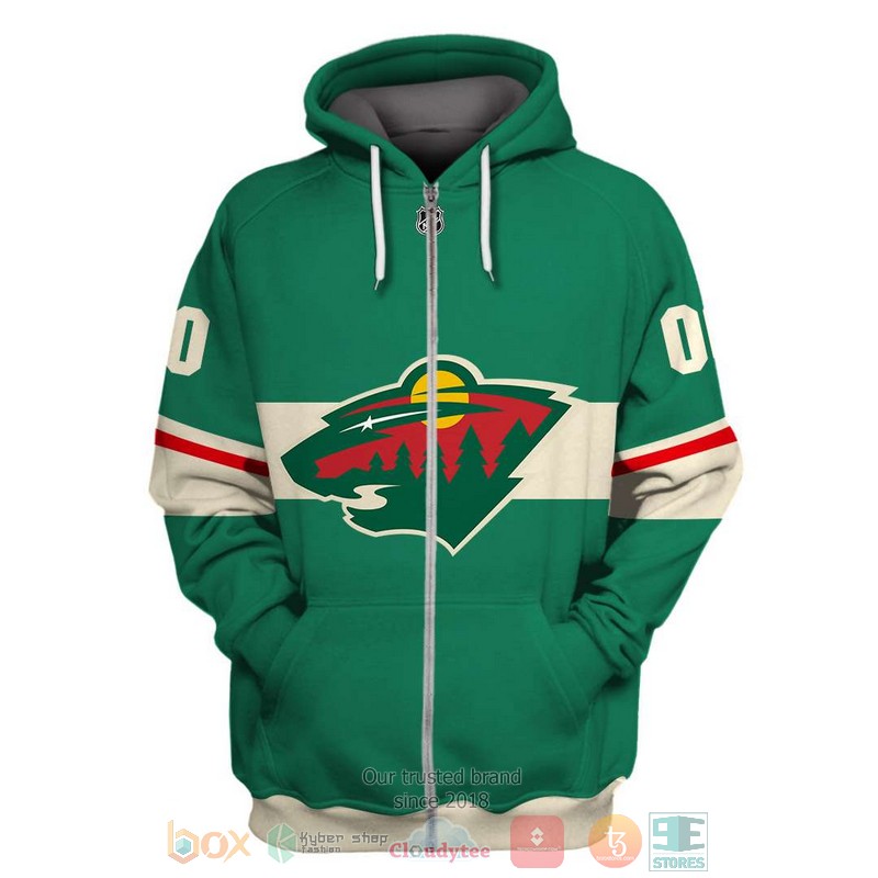 Personalized_Minnesota_Wild_logo_NHL_green_custom_3D_shirt_hoodie