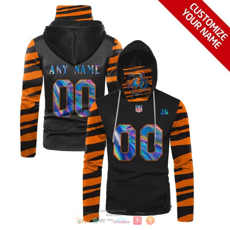 Personalized_NFL_Cincinnati_Bengals_Black_Orange_stripe_hologram_hoodie_mask