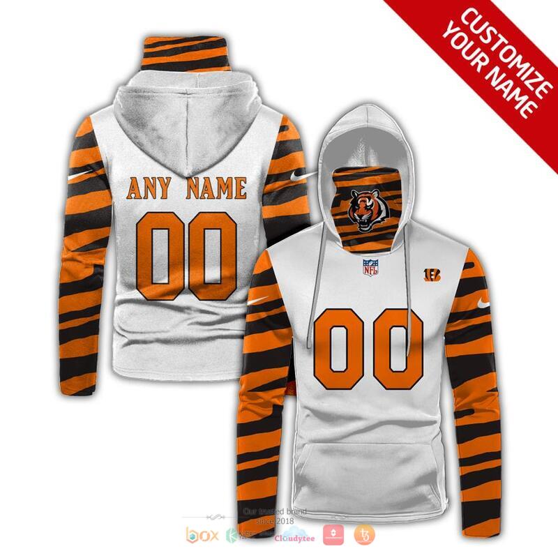 Personalized_NFL_Cincinnati_Bengals_White_Orange_stripe_hoodie_mask