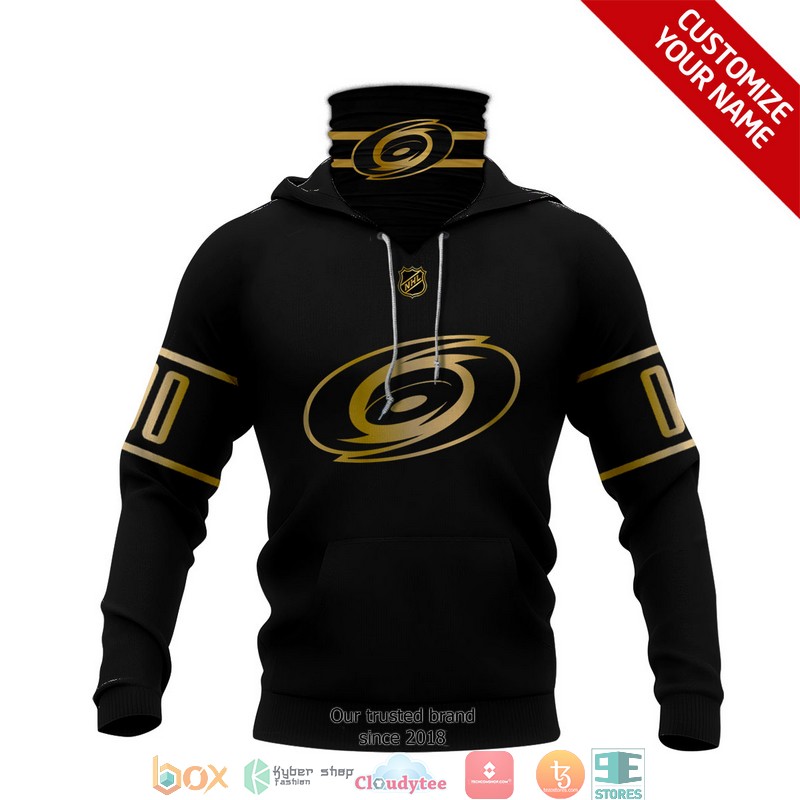 Personalized_NHL_Carolina_Hurricanes_Gold_Black_3d_hoodie_mask_1