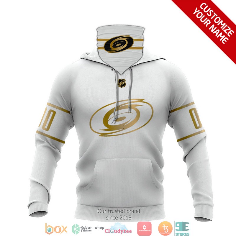Personalized_NHL_Carolina_Hurricanes_Gold_white_3d_hoodie_mask_1