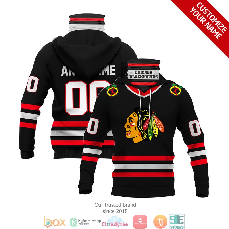 Personalized_NHL_Chicago_Blackhawks_Black_red_3d_hoodie_mask