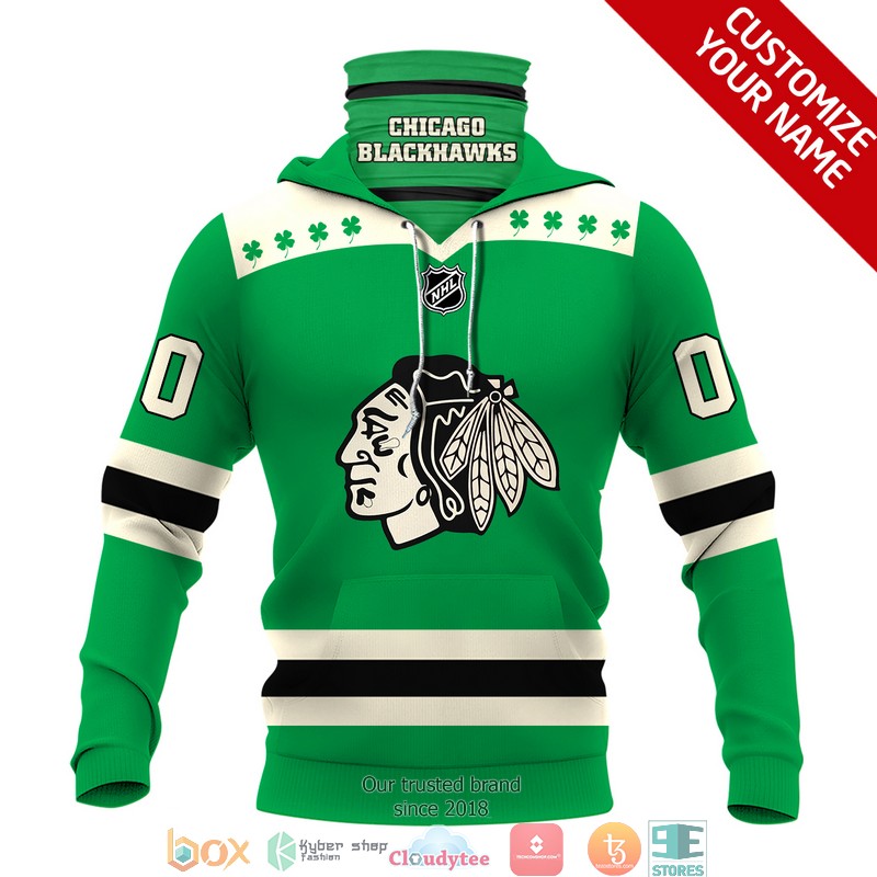 Personalized_NHL_Chicago_Blackhawks_Clovers_Green_3d_hoodie_mask