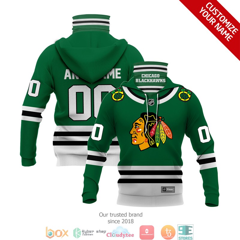 Personalized_NHL_Chicago_Blackhawks_green_3d_hoodie_mask