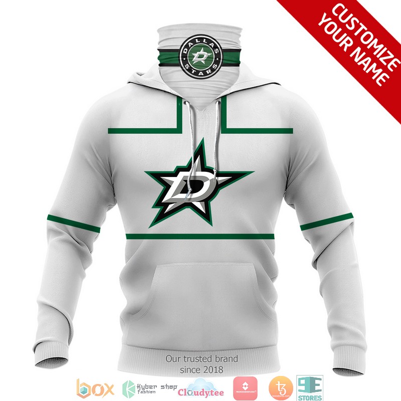 Personalized_NHL_Dallas_Stars_White_green_line_3d_hoodie_mask_1
