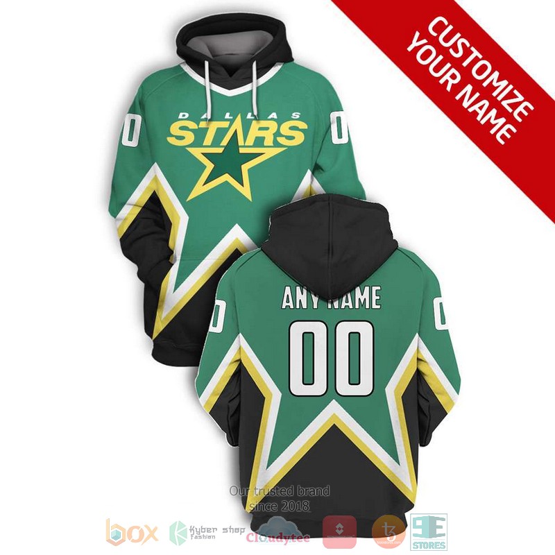 Personalized_NHL_Dallas_Stars_green_black_custom_3D_shirt_hoodie