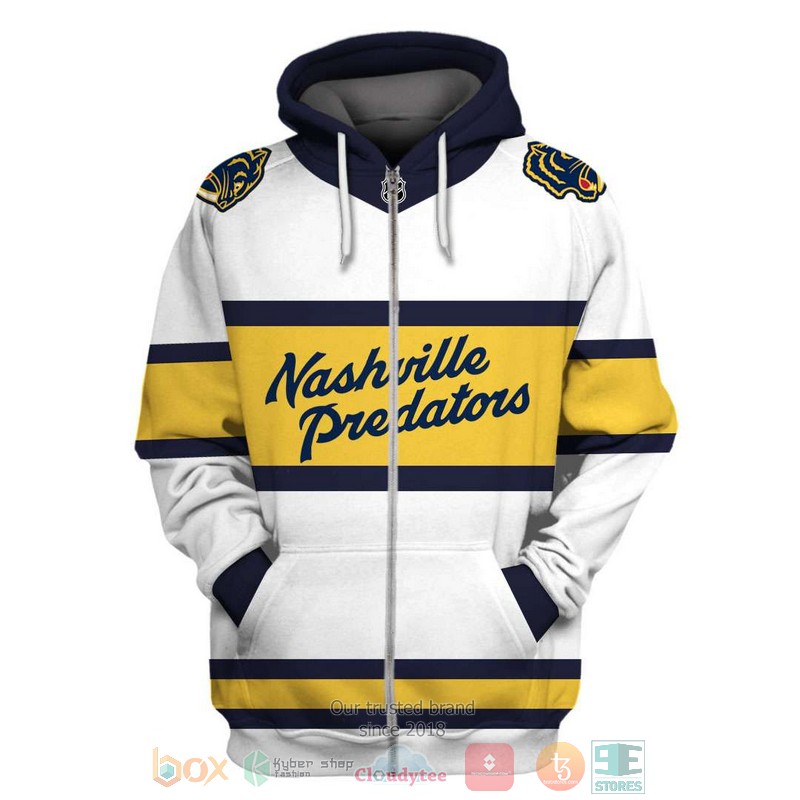 Personalized_NHL_Nashville_Predators_custom_white_yellow_3D_shirt_hoodie_1