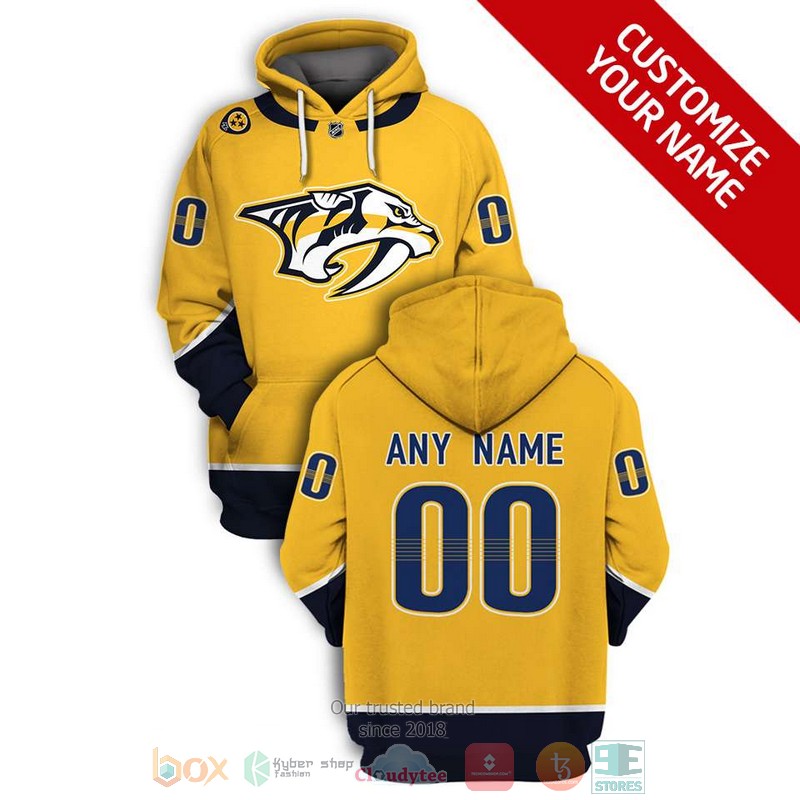 Personalized_NHL_Nashville_Predators_custom_yellow_3D_shirt_hoodie