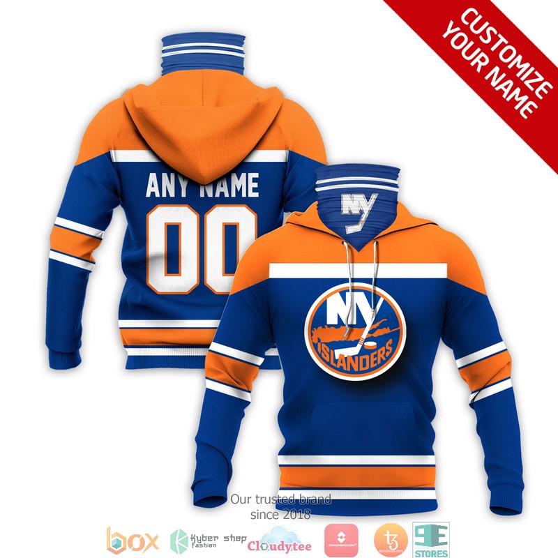 Personalized_NHL_New_York_Islanders_Orange_3d_hoodie_mask