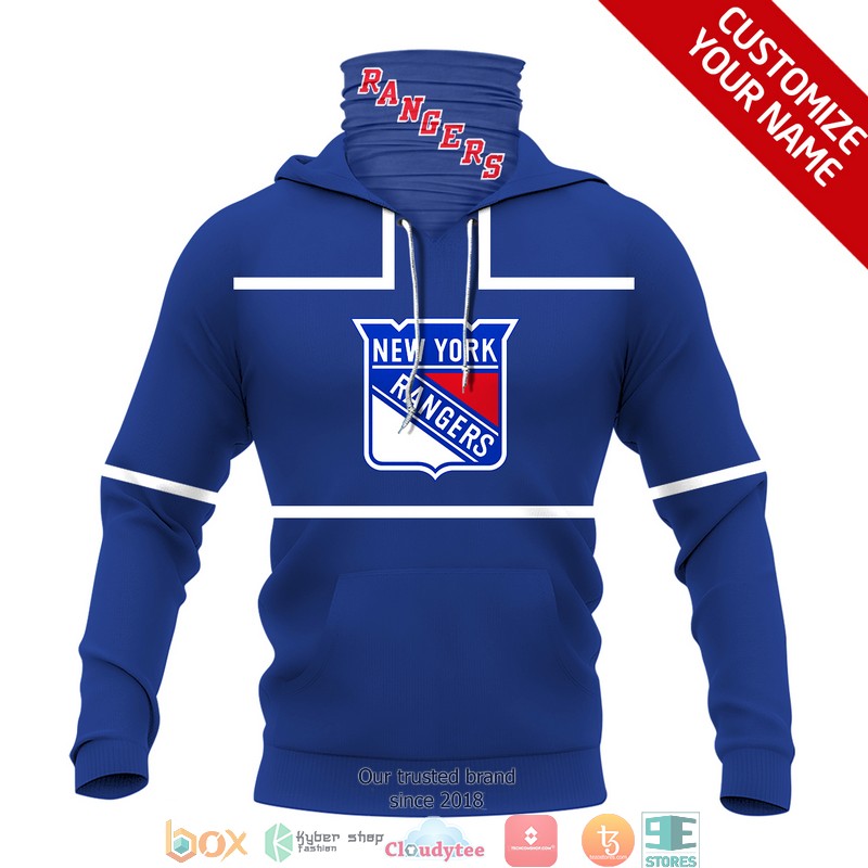 Personalized_NHL_New_York_Rangers_Blue_white_line_3d_hoodie_mask