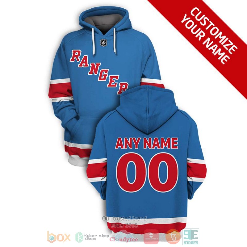 Personalized_NHL_New_York_Rangers_custom_blue_3D_shirt_hoodie