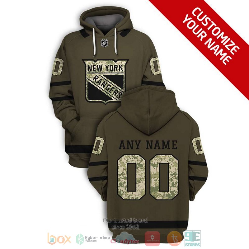 Personalized_NHL_New_York_Rangers_green_camo_custom_3D_shirt_hoodie